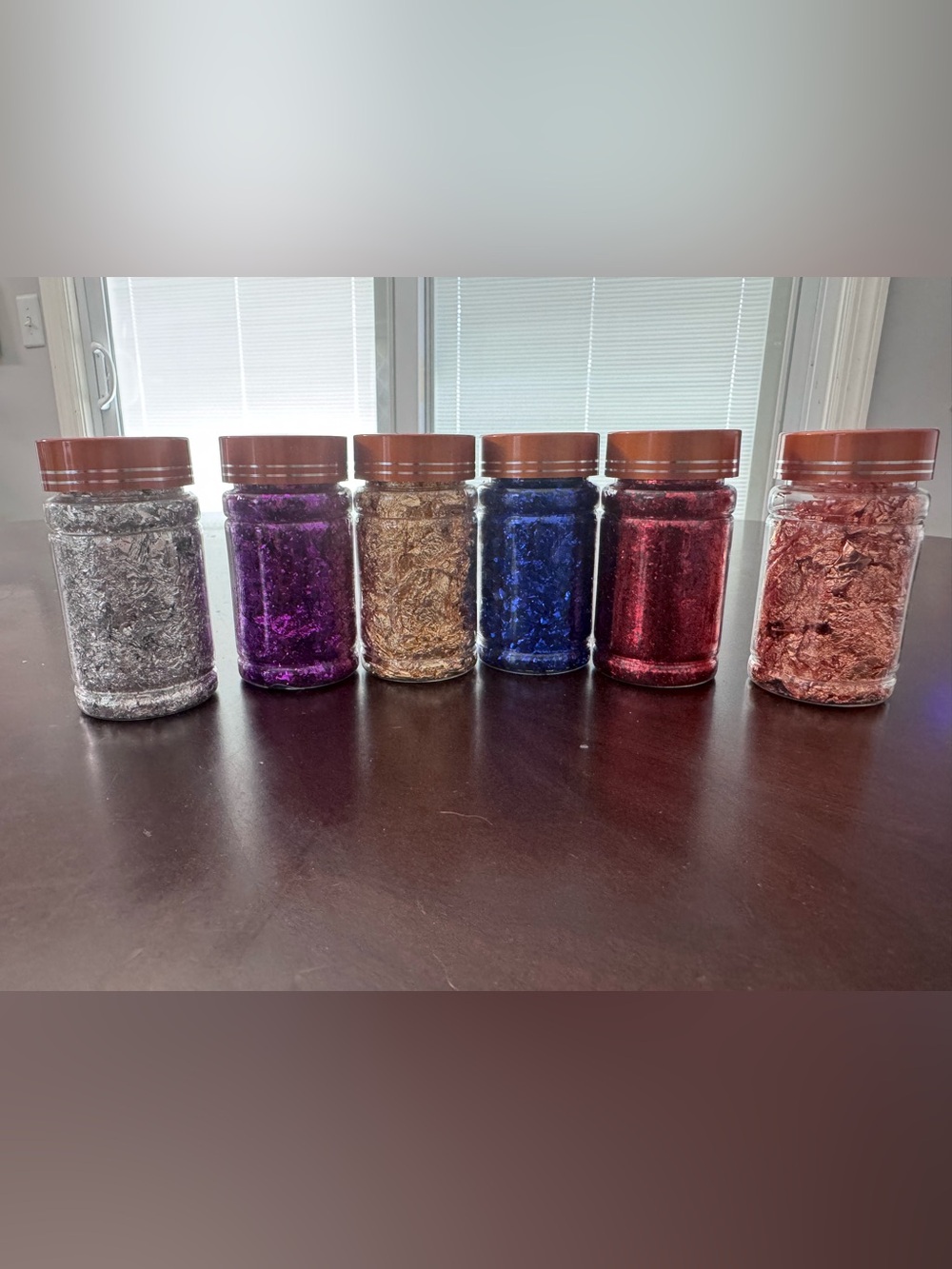 Assorted Metallic Flake Jars - Purple, Gold, Blue, Red